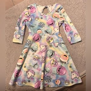 Justice size 8 girls emoji dress.  Ties in the back.